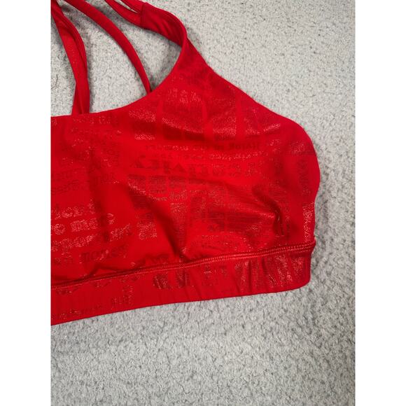 Lululemon Energy Bra Manifesto 20YR Women’s 12 Foil Dark Red B/C Strappy Sport - Picture 8 of 10